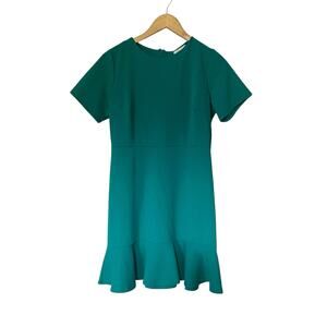 Aura Green Short Sleeve Flare Hem Dress Size M Medium